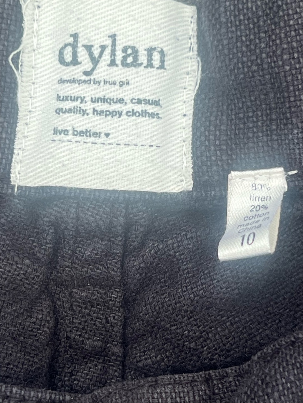 Anthropologie Dylan by True Grit| Cotton-Linen Button Shorts Black size 10 - Picture 5 of 5